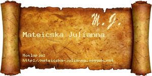 Mateicska Julianna névjegykártya